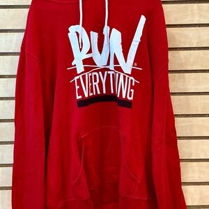 Red RUN EVERYTHING Hoodie Mens 3xl